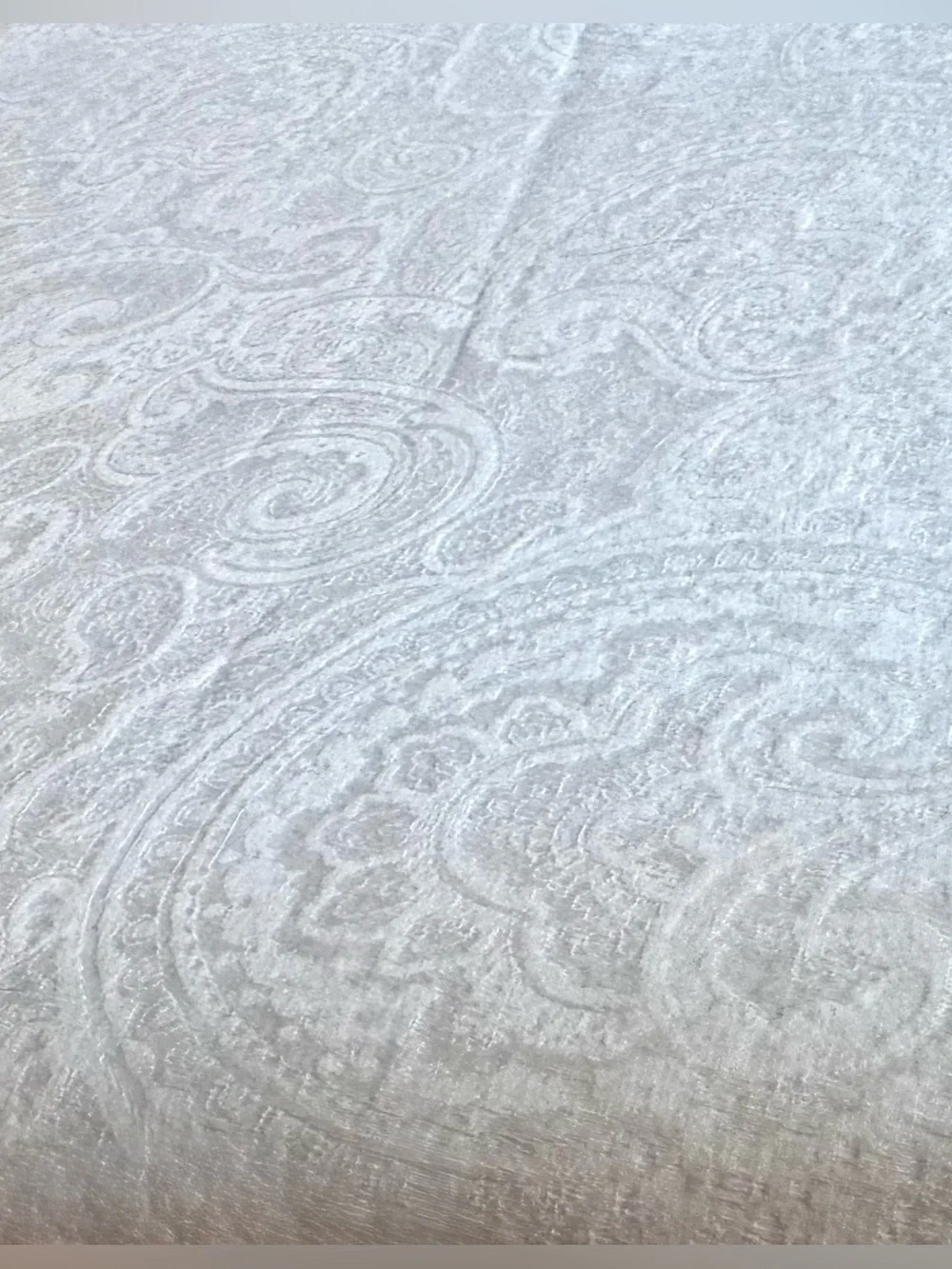 SFERRA Egyptian Cotton White Paisley Jacquard Flat Sheet Italy